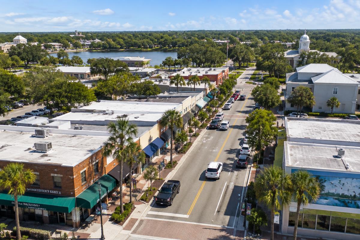 Aerial view of a Central Florida town served by Price Dumpster Rental Zephyrhills